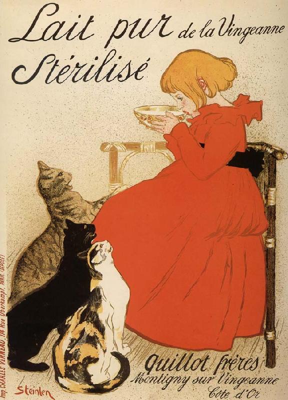 theophile-alexandre steinlen Poster Advetising Sterilized Milk oil painting picture